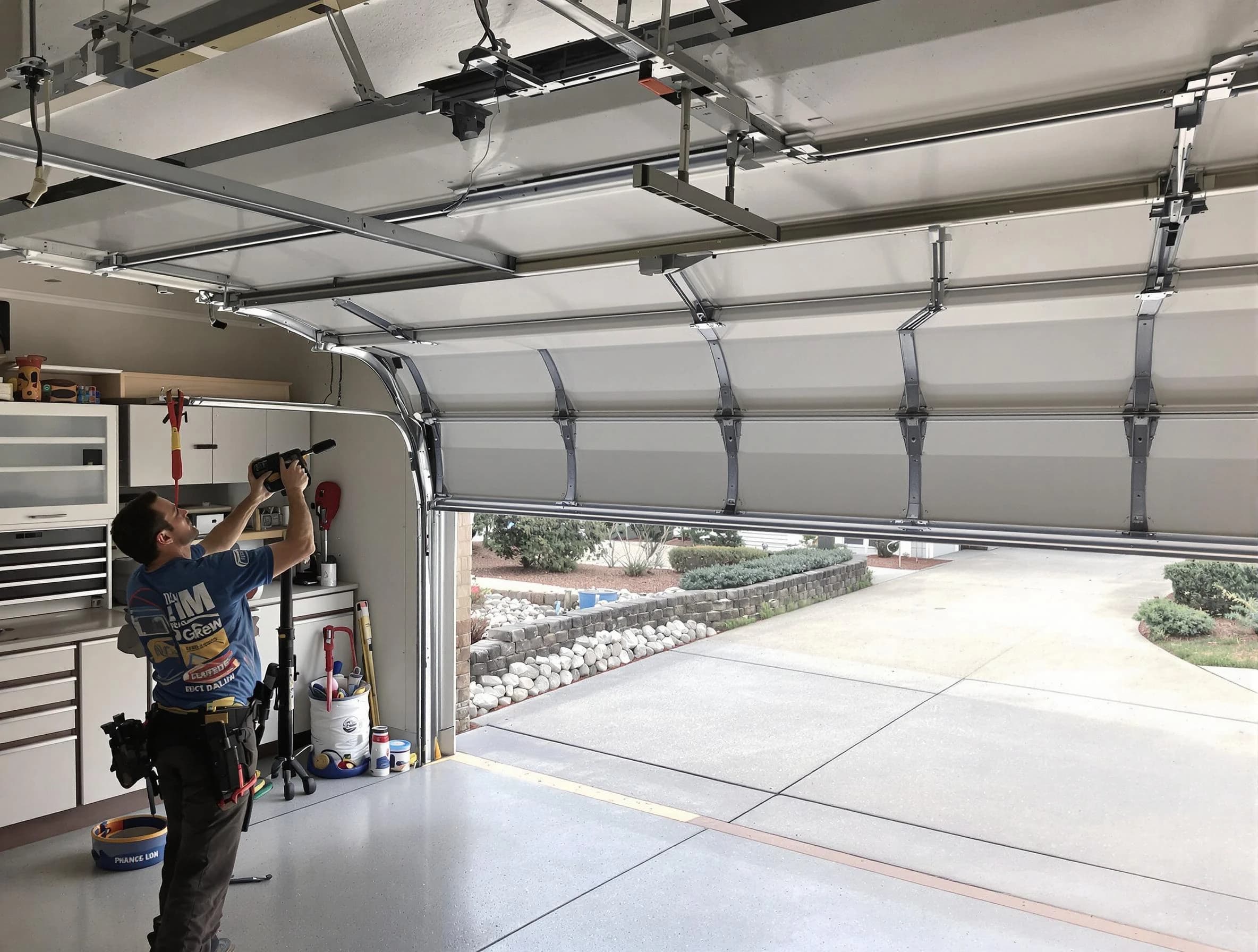 Garage door track repair service by Kingfisher Garage Door Repair in Kingfisher