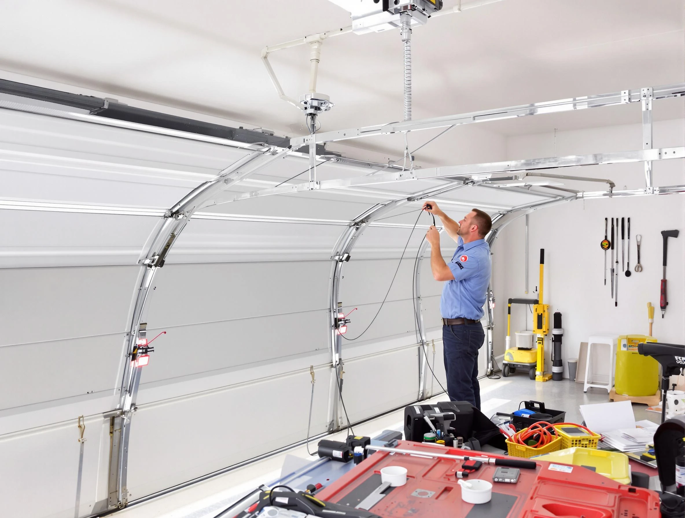 Garage door cable repair service by Kingfisher Garage Door Repair in Kingfisher