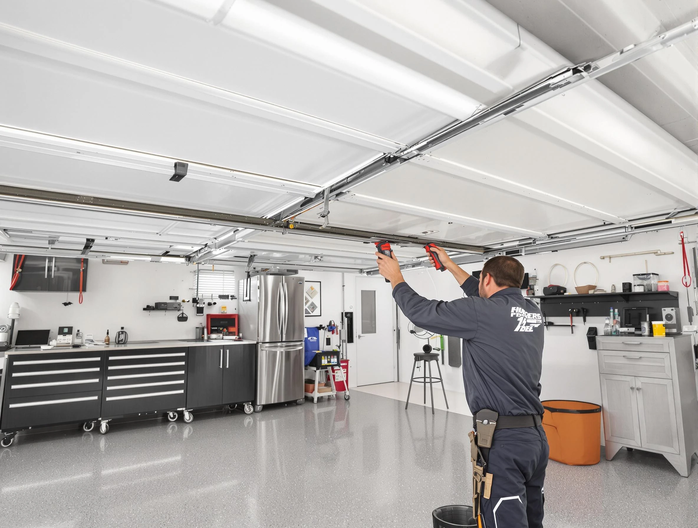 Overhead garage door repair service by Kingfisher Garage Door Repair in Kingfisher
