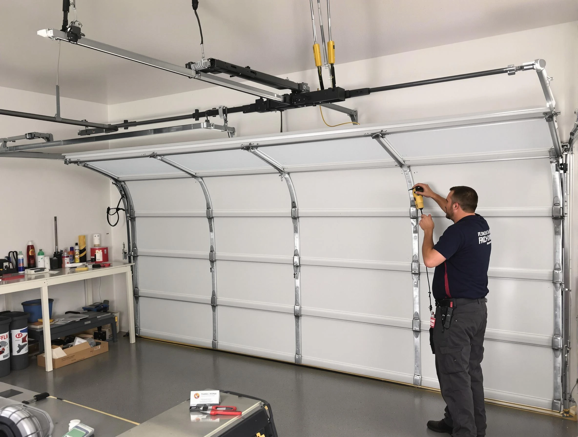 Kingfisher Garage Door Repair certified technician performing overhead door system repair in Kingfisher