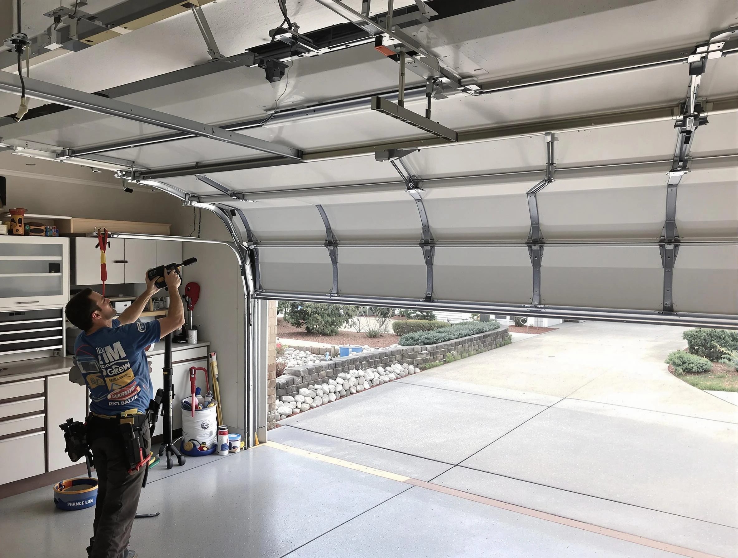 Garage door track repair service by Kingfisher Garage Door Repair in Kingfisher